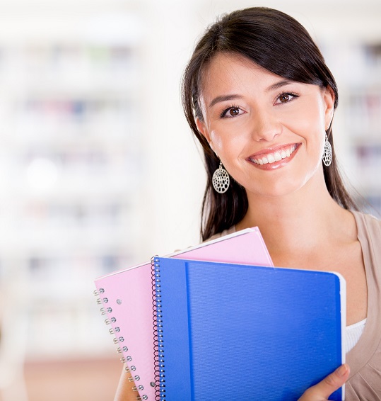 Happy female student